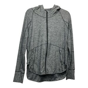 Athleta Pacifica Baja UPF Lightweight Jacket Grey Black Zipper Women’s Size M